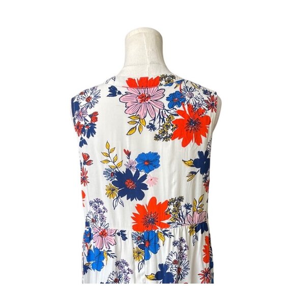 Old Navy Floral Summer Fit and Flare Dress Sz M Swing Pleated Feminine Colorful - Picture 5 of 8